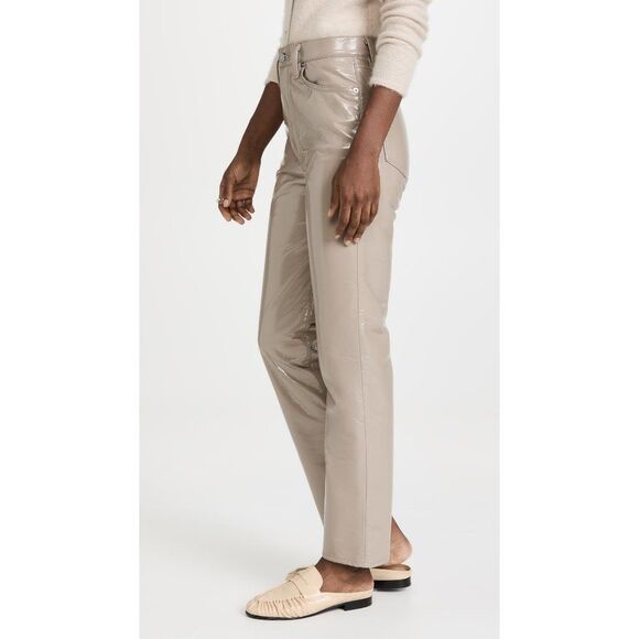 AGOLDE Leather 90s Pinch Waist Pants - Quail Patent - Picture 3 of 16